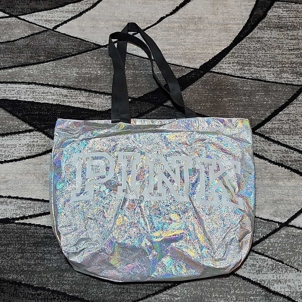 VS PINK 2019 IRIDESCENT REUSABLE ECO SHOPPING TOTE BAG